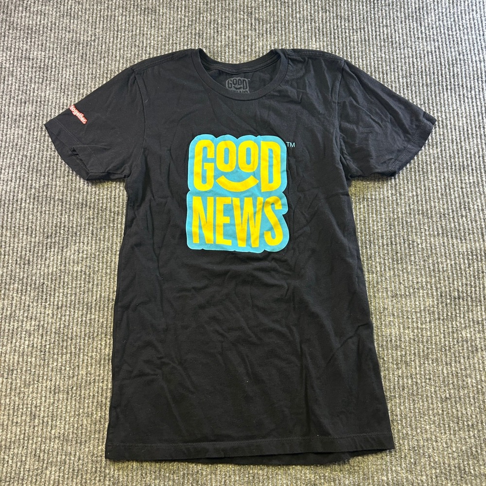 Good News Cannabis Together Graphic T-Shirt Black XS Made in USA Cotton Tee
